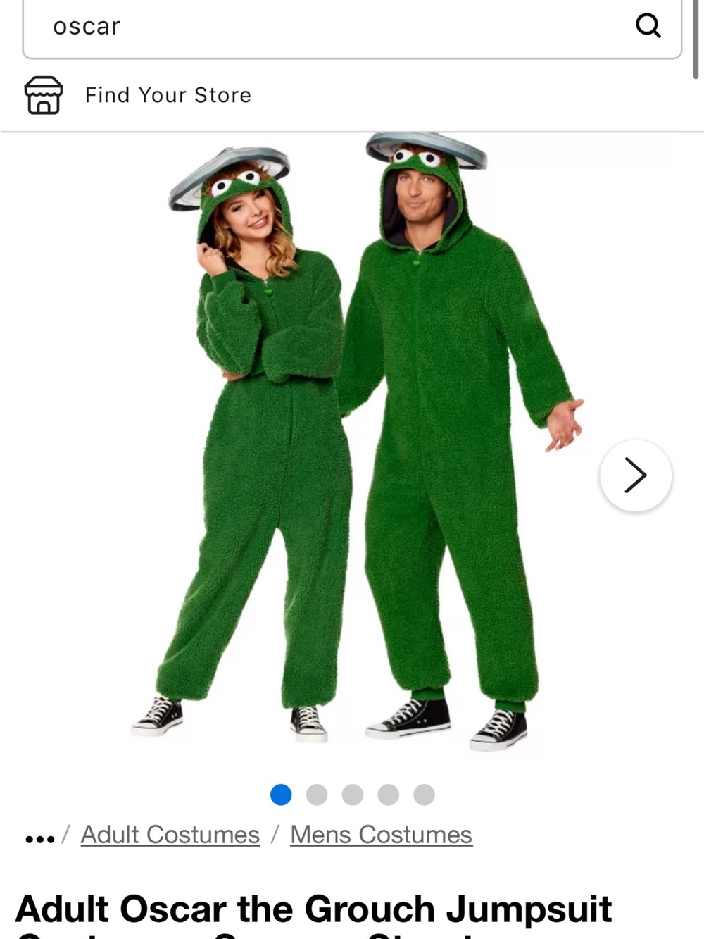 Spirit Sesame Street Oscar Hooded Plush Jumpsuit Costume - Green